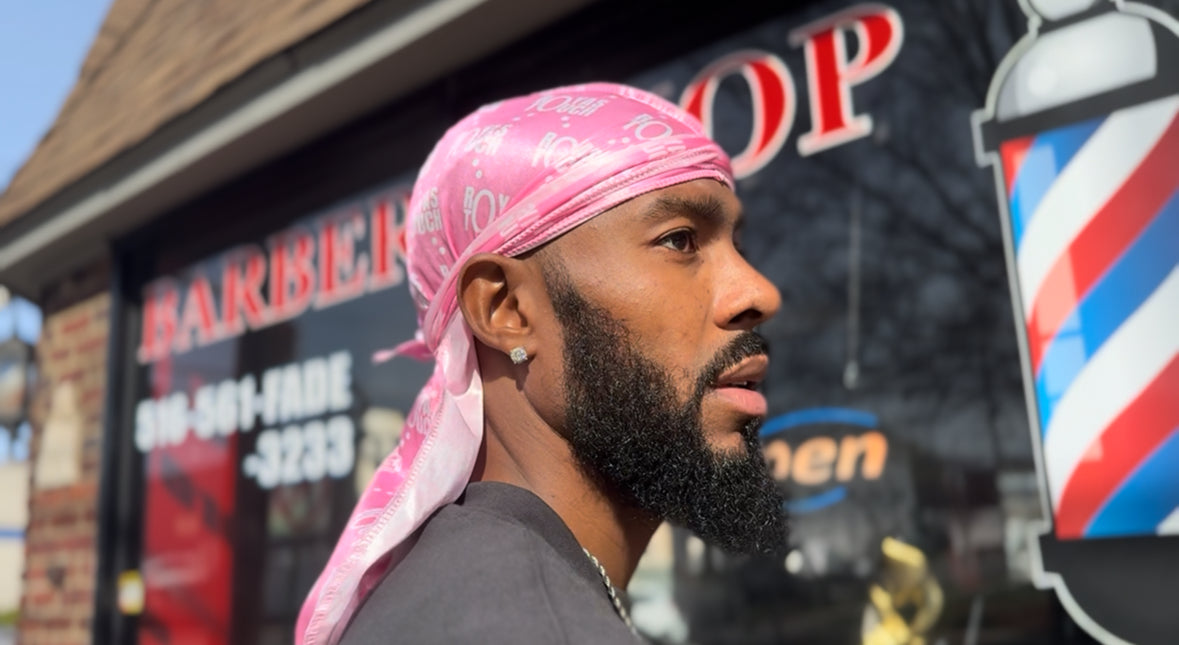 DUtheRAGthing Silkys - RT Logo Pink & White Durag