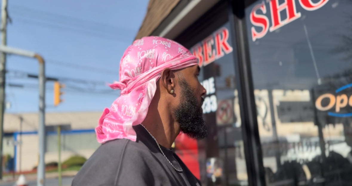 DUtheRAGthing Silkys - RT Logo Pink & White Durag