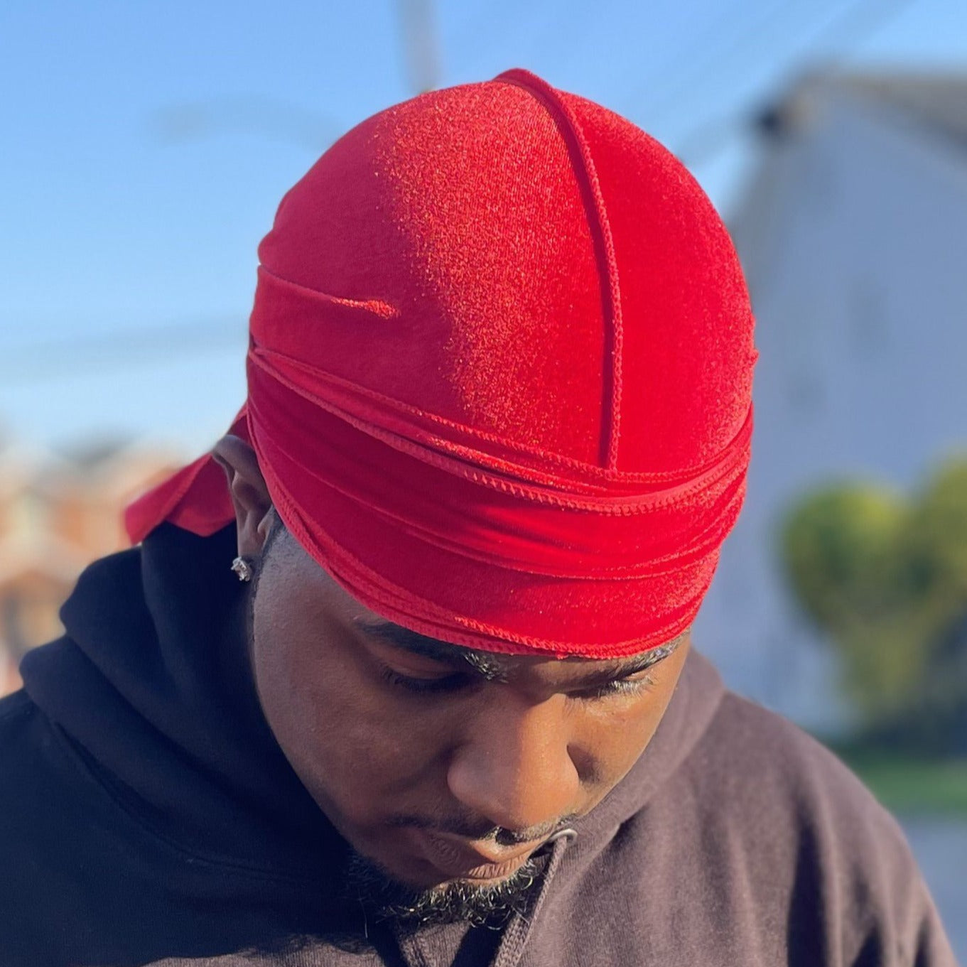 DUtheRAGthing Red & Gold Velvet Durag