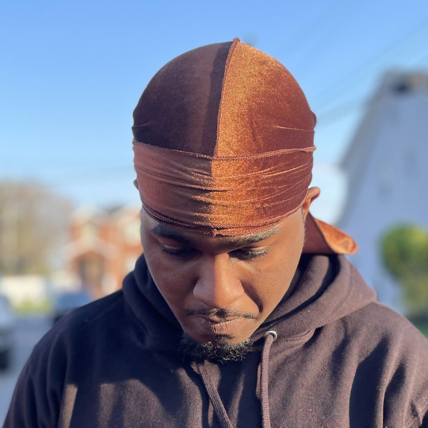 DUtheRAGthing Brown & Gold Velvet Durag