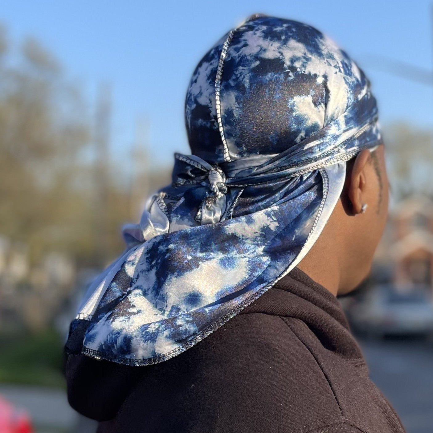 DUtheRAGthing "Washed Out Denim" Graphic Silky Durags