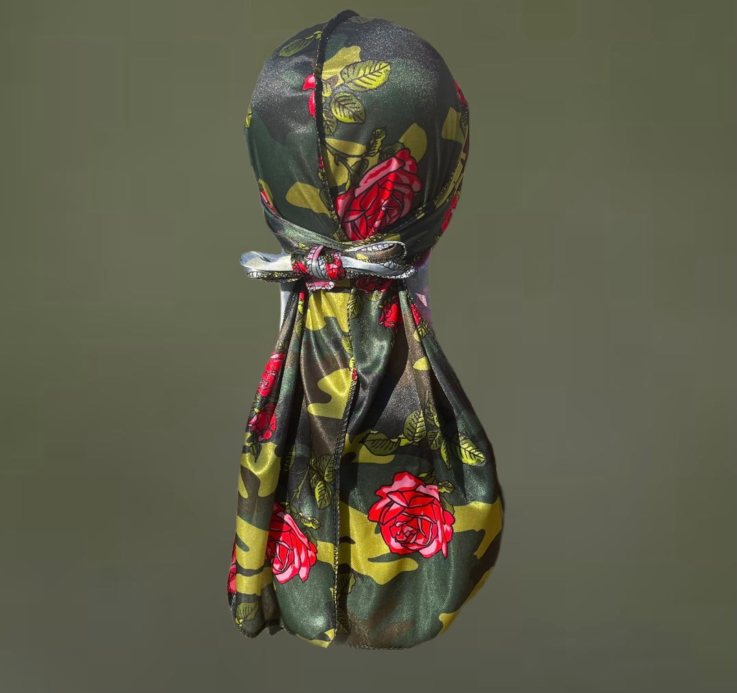 DUtheRAGthing "Camo Rose" Graphic Silky Durags